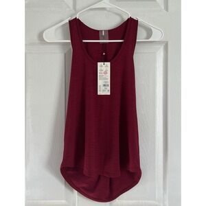 Calia Women's Flowy Twist Back Gym Performance Workout Tank Top Burgundy Sz XXS